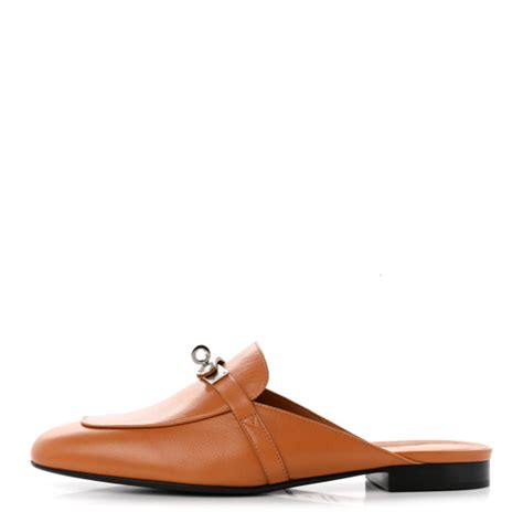 HERMES Heritage Calfskin Oz Mules 40 Natural